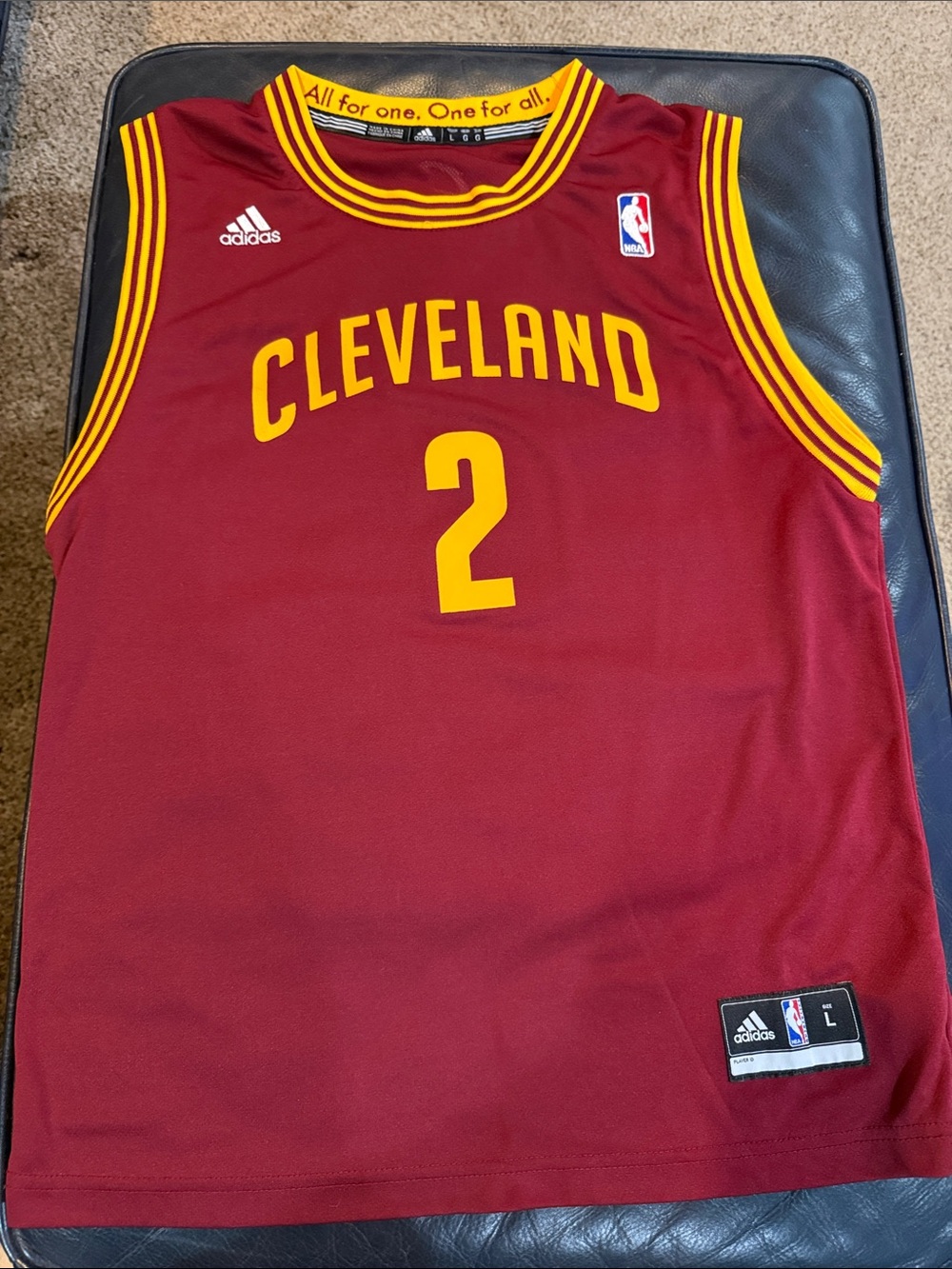 Boys adidas Cleveland Wine & Gold Basketball Jersey #2